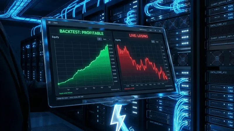 MT5 terminal logs illustrating latency delays and execution slippage on automated trading scripts.